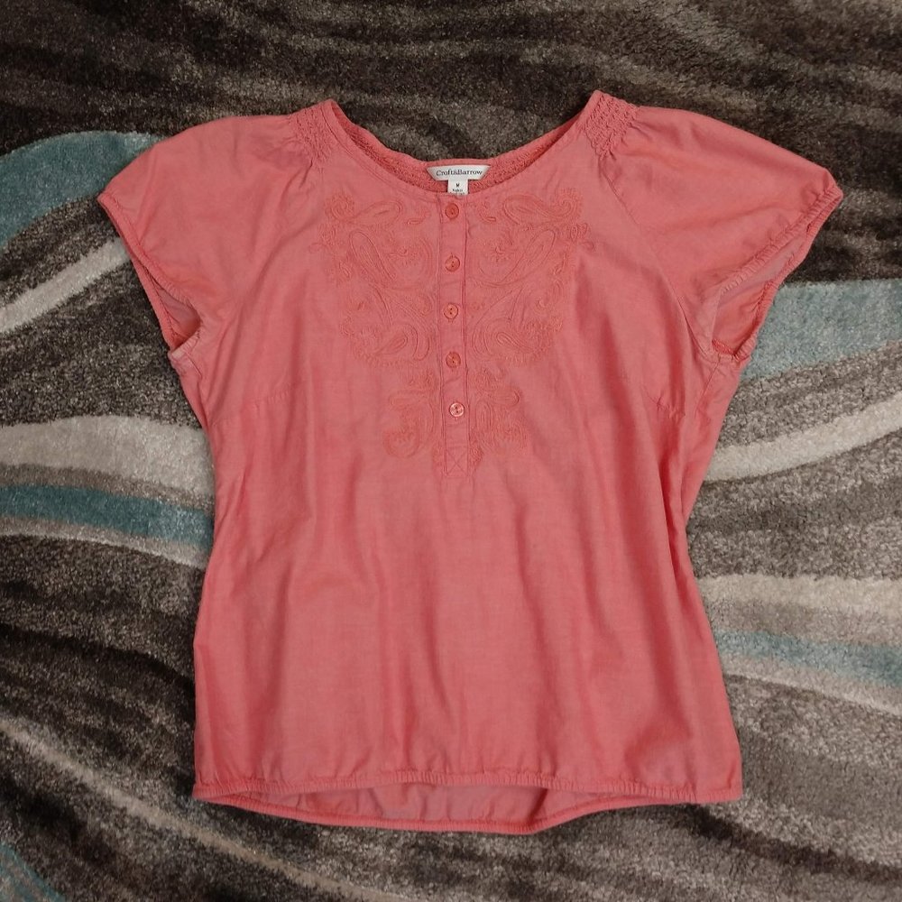 3 for $15 Croft and Barrow Coral Tee shirt - Picture 11 of 12